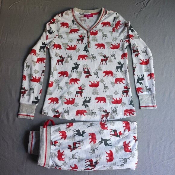 Carisma sleepwear set women's size S white with animal print graphic design - Picture 1 of 16